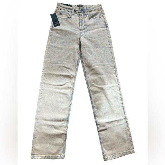 wild fable Denim - New Wild Fable Lime Green Acid Wash High Rise 90’s Straight Leg Jeans Size 00 24